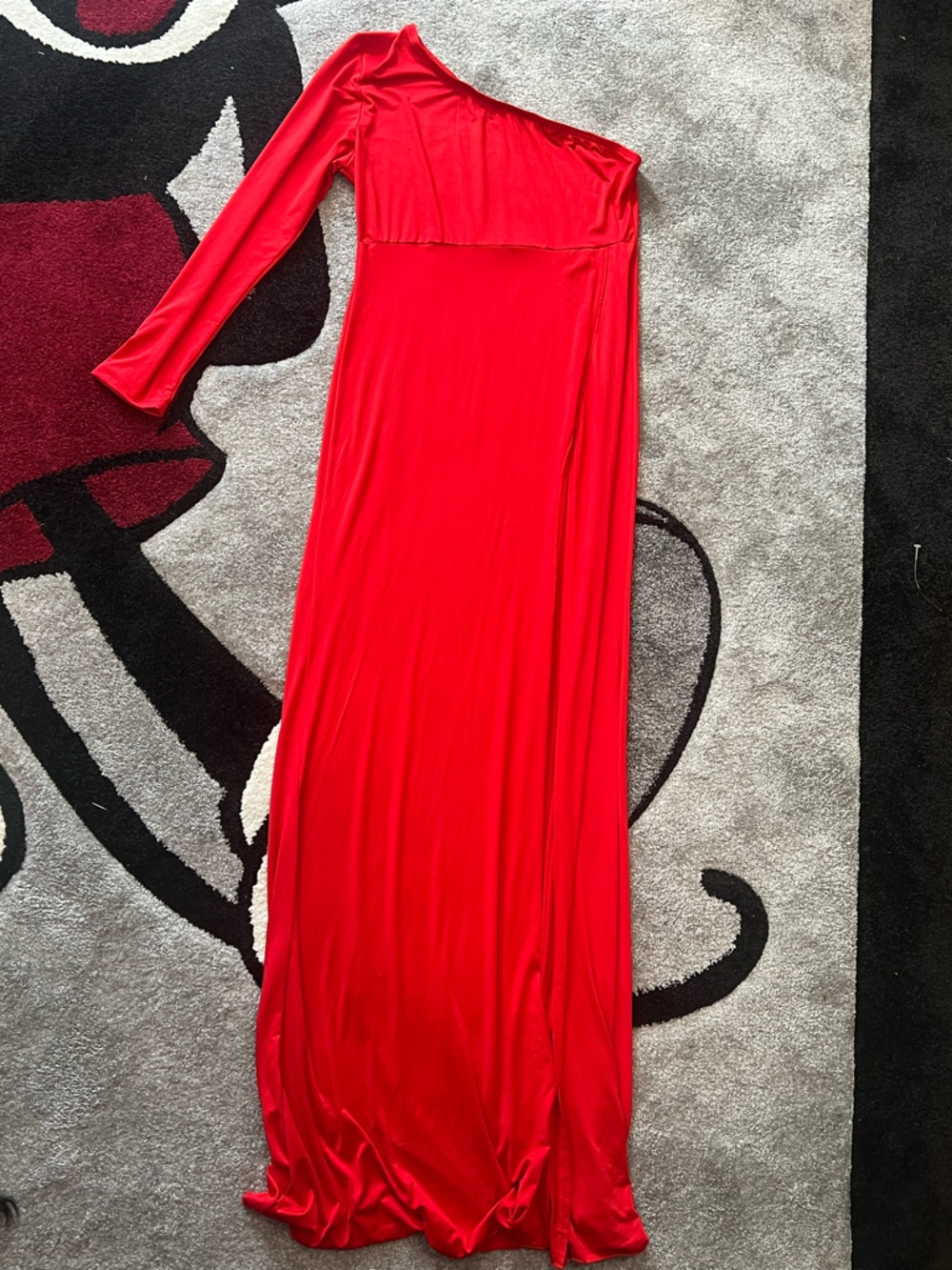 Red One-Shoulder Long Women’s Dress